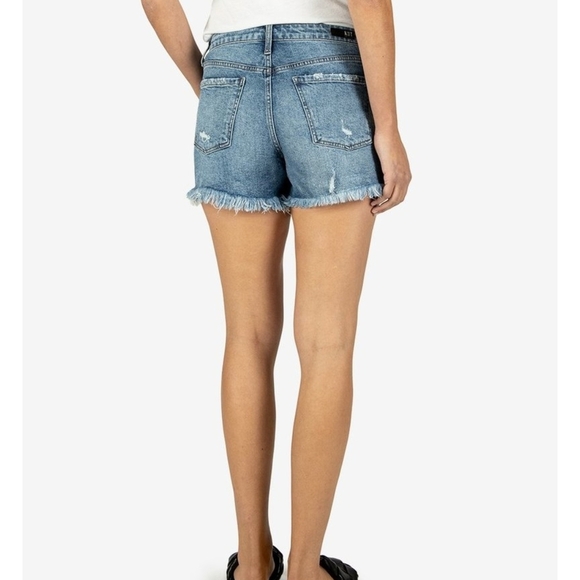 KUT from the Kloth Jane High Rise Distressed Shorts. Med Wash. Size Med - Picture 5 of 12